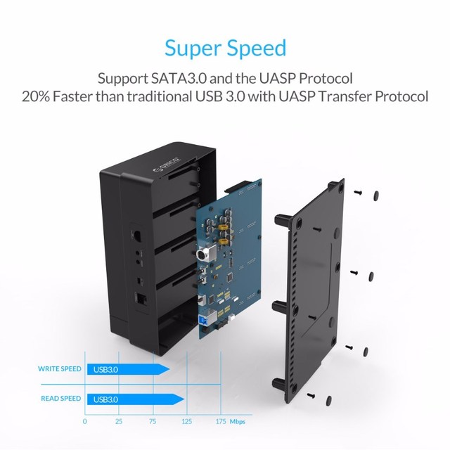 Obudowa dysku twardego ORICO 2/4 Bay z trybem Offline Clone, SATA na USB 3, dla 2.5/3.5 calowego dysku twardego - Wianko - 5