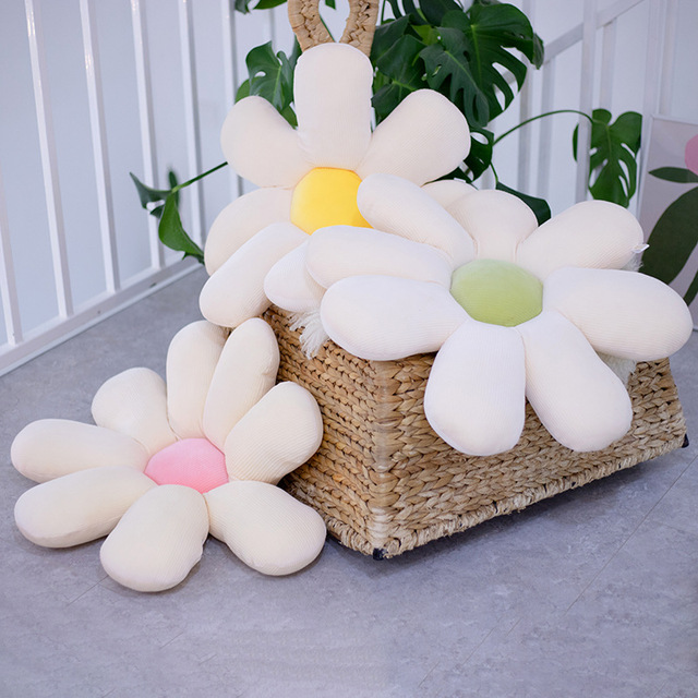 Daisy pluszowa poduszka roślinna 50-80cm, realistyczna, żółta/różowa/beżowa - Wianko - 22