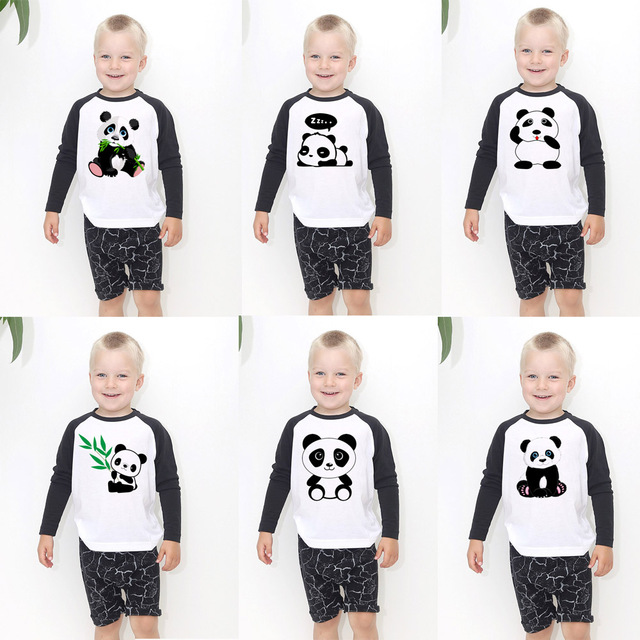 Koszulka z długim rękawem dla dzieci - Śliczne Panda, unisex, zwierzęce wzory - Wianko - 1