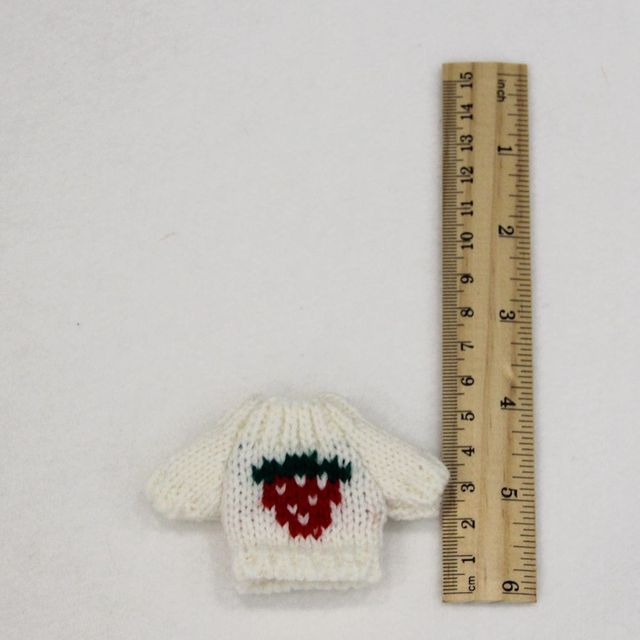 Sweter zimowy dziany dla lalki OB11 Mini 1/12 - akcesorium do ubioru lalki o wymiarach ob11 - szare ubrania - Wianko - 4