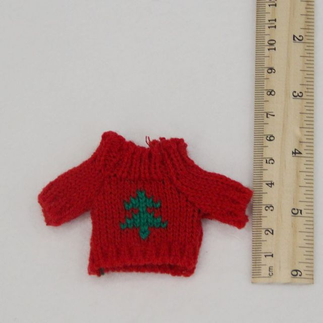 Sweter zimowy dziany dla lalki OB11 Mini 1/12 - akcesorium do ubioru lalki o wymiarach ob11 - szare ubrania - Wianko - 3