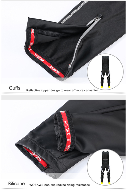 Męskie zimowe spodnie rowerowe WOSAWE usztywniane polarowe wiatroodporne - Wianko - 13