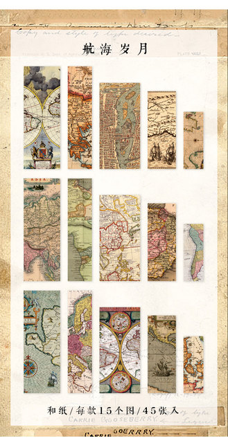 Naklejki Vintage z mapą gazetową i kwiatami do scrapbookingu - Wianko - 10
