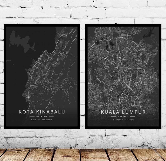 Plakat Kota Kinabalu w Malezji - Malarstwo i kaligrafia - Wianko - 1