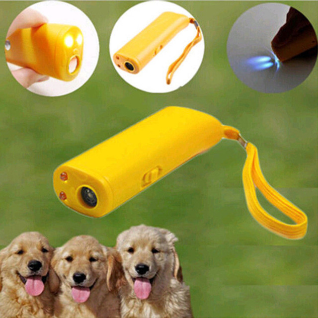 Bezkontaktowy odstraszacz ultradźwiękowy dla psów ze zasilaniem baterii LED Stop Pet Trainer - Wianko - 2