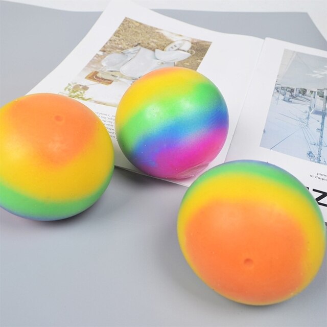 Kolorowe Rainbow piłki stresowe 900C - miękka pianka TPR, wyciskanie Squishy Stress Relief, dla dzieci i dorosłych - Wianko - 7