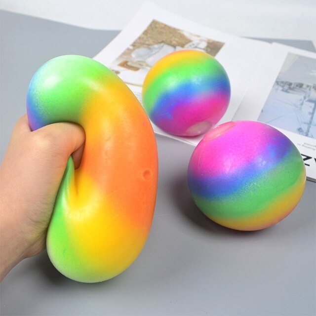 Kolorowe Rainbow piłki stresowe 900C - miękka pianka TPR, wyciskanie Squishy Stress Relief, dla dzieci i dorosłych - Wianko - 6