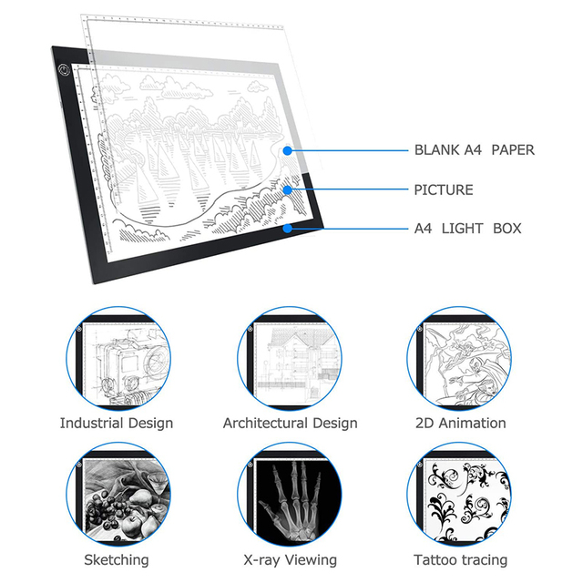 Kompaktowy cyfrowy tablet LED A3/A4/A5 USB do tworzenia grafiki i kopiowania - Wianko - 12