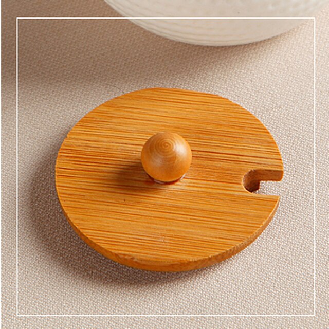 Ceramiczny słoik na przyprawy gospodarstwo domowe z drewnianą łyżeczką - Wianko - 10