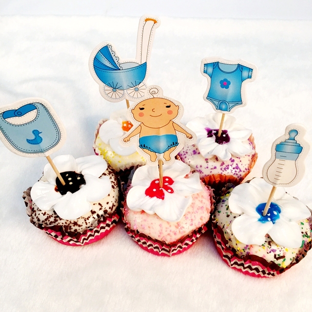 24 sztuki topperów na cupcake z motywem dziewczyna Baby shower do dekoracji przyjęcia urodzinowego dla dzieci - zdobienia tortu - Wianko - 5