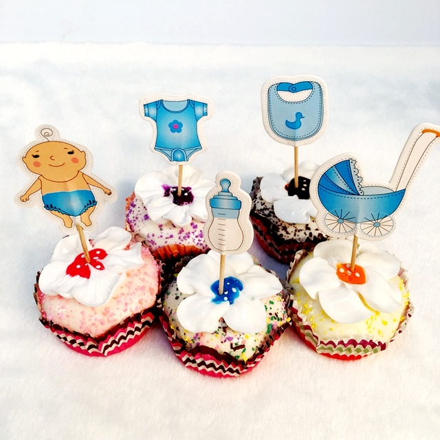 24 sztuki topperów na cupcake z motywem dziewczyna Baby shower do dekoracji przyjęcia urodzinowego dla dzieci - zdobienia tortu - Wianko - 1