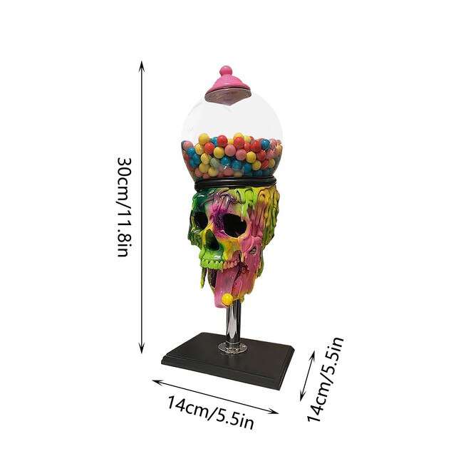Halloweenowy pojemnik na cukierki w kształcie szkieletów z gumą balonową - Wianko - 8