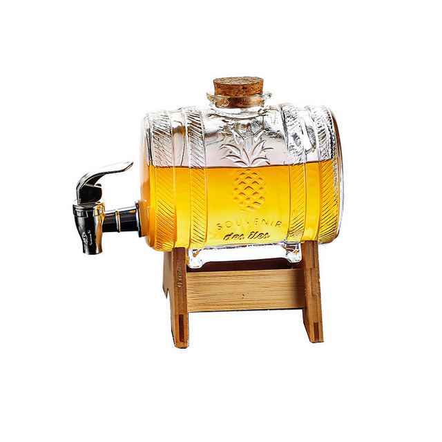 DEOUNY Karafka Whisky Szklana Beczka Nautical Niedodawalający Ołowiu Dozownik Likieru Piwnego 1000ML dla Whisky, Bourbonu, Rumu i Brandy - Wianko - 8