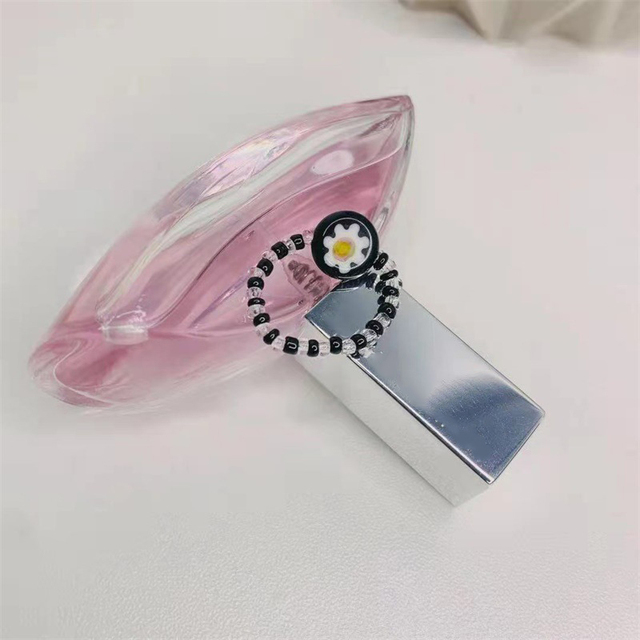 Pierścień wykonany ręcznie z kolorowymi koralikami kwiatowymi - biżuteria dla kobiet i dziewcząt - Wianko - 113