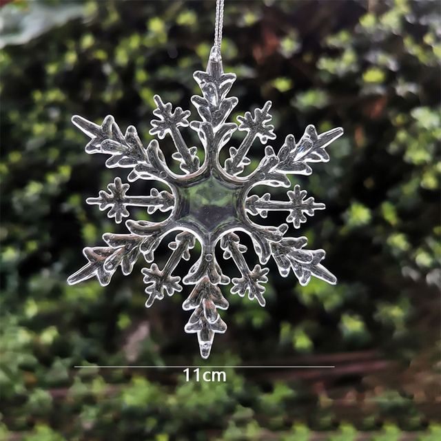 Kryształowy wisiorek z płatkami śniegu - dekoracja świąteczna do zawieszenia - Wianko - 8