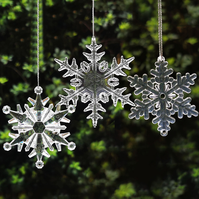 Kryształowy wisiorek z płatkami śniegu - dekoracja świąteczna do zawieszenia - Wianko - 4