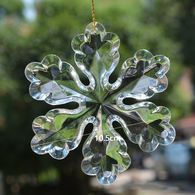 Kryształowy wisiorek z płatkami śniegu - dekoracja świąteczna do zawieszenia - Wianko - 14