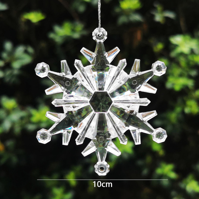 Kryształowy wisiorek z płatkami śniegu - dekoracja świąteczna do zawieszenia - Wianko - 5