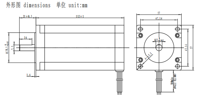 Silnik krokowy CNC Nema23 2.0N.m/2.5N.m/3N.m 76mm/100mm/112mm 3.0A - Wianko - 7