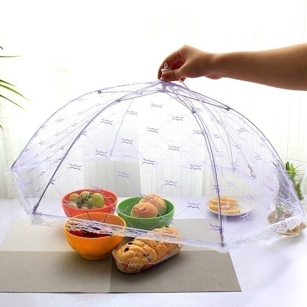 Pokrowiec na żywność z ochroną przeciwko muchom i komarom - pokrywa na parasol, do posiłków na piknik i pojemników używana w domu, gadżet kuchenny - Wianko - 7