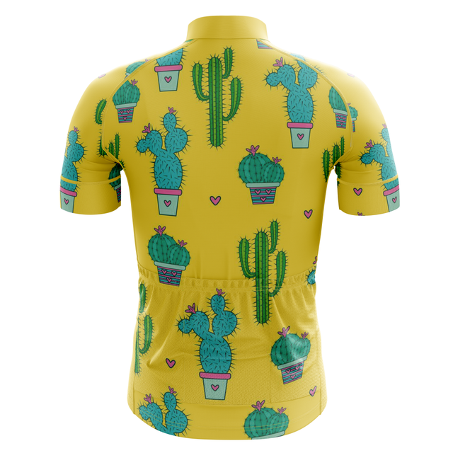 Męska koszulka rowerowa HIRBGOD 2021 - żółty wzór kaktusa, krótki rękaw, szybkoschnąca - Wianko - 5
