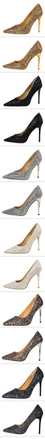 Eleganckie buty damskie na wysokim, cienkim obcasie - złote, srebrne lub białe - do ślubu, imprezy (kategoria: buty damskie na słupku) - Wianko - 15