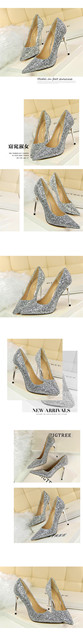 Eleganckie buty damskie na wysokim, cienkim obcasie - złote, srebrne lub białe - do ślubu, imprezy (kategoria: buty damskie na słupku) - Wianko - 8
