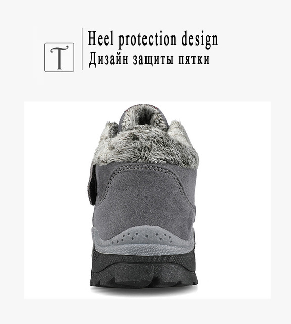 Damskie skórzane buty śniegowe na koturnie, zamszowe, ciepłe i wodoodporne - Wianko - 10