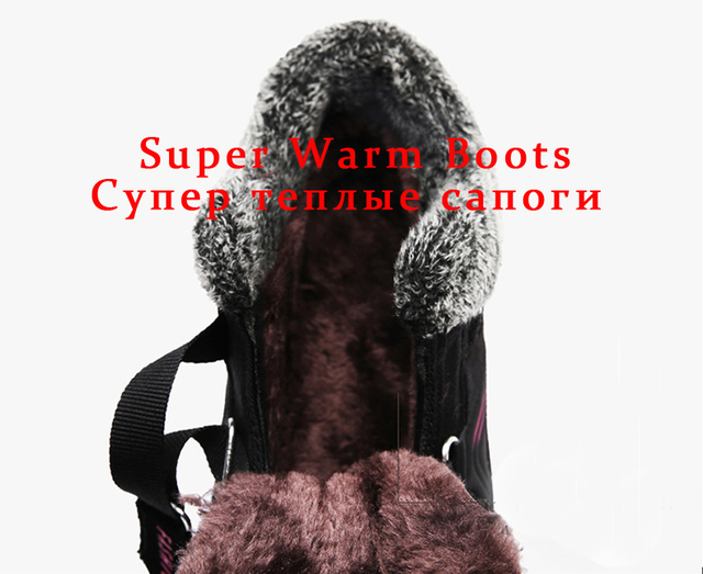 Damskie skórzane buty śniegowe na koturnie, zamszowe, ciepłe i wodoodporne - Wianko - 11