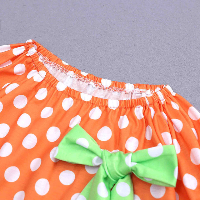Sukienka dla dzieci dziewczynki w kropki z motywem dyni Halloween - Wianko - 21