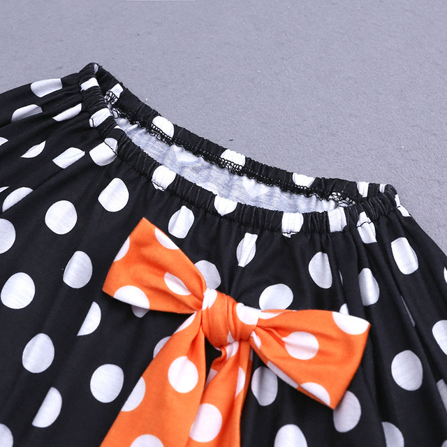 Sukienka dla dzieci dziewczynki w kropki z motywem dyni Halloween - Wianko - 23