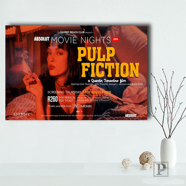 Płótno z klasycznym filmem Pulp Fiction autorstwa Quentina Tarantino w stylu vintage - obraz do wystroju domu - Wianko - 6
