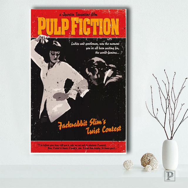 Płótno z klasycznym filmem Pulp Fiction autorstwa Quentina Tarantino w stylu vintage - obraz do wystroju domu - Wianko - 7