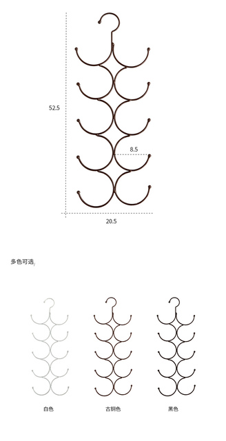 Wieszak na szaliki i krawaty do zawieszania w garderobie - Wianko - 3