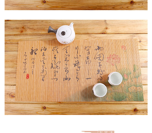 Podkładka do herbaty w starożytnym chińskim stylu - bambusowa, ręcznie malowana, flaga ceremonii herbaty - Wianko - 10