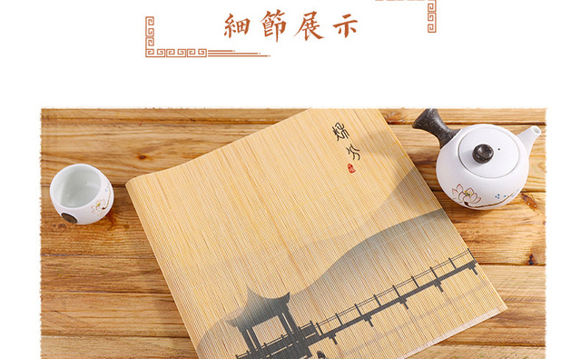 Podkładka do herbaty w starożytnym chińskim stylu - bambusowa, ręcznie malowana, flaga ceremonii herbaty - Wianko - 11