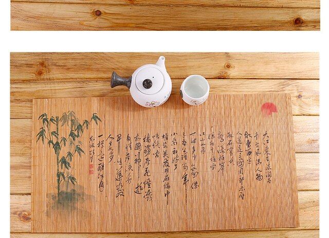 Podkładka do herbaty w starożytnym chińskim stylu - bambusowa, ręcznie malowana, flaga ceremonii herbaty - Wianko - 9