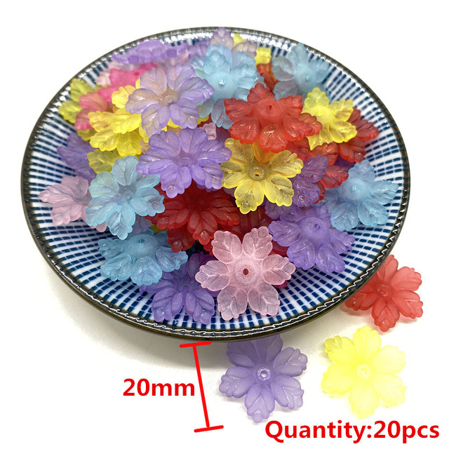 Kroplowe akrylowe koraliki do tworzenia biżuterii DIY - mieszane kwiaty - Wianko - 22