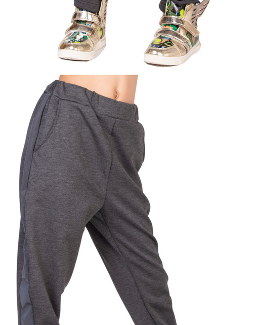 Dresowe spodnie dziecięce 2021 w stylu Hip Hop z odblaskowymi wstawkami - szare - Wianko - 4