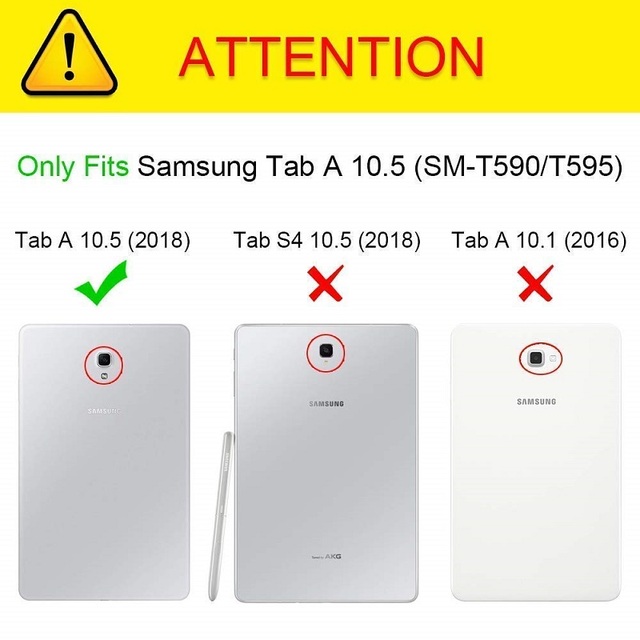 Obudowa skórzana PU 360 stopni dla Samsung Galaxy Tab A2 10.5 2018 SM-T590/T595/T597 - piaskowa pokrywa z uchwytem - Wianko - 1