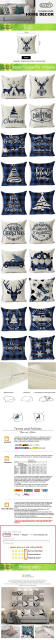 Poszewka na poduszkę bożonarodzeniową z niebieskim Plaid Art Deco - idealna ozdoba dla domu, prezent 45 cm * 45 cm - Wianko - 1