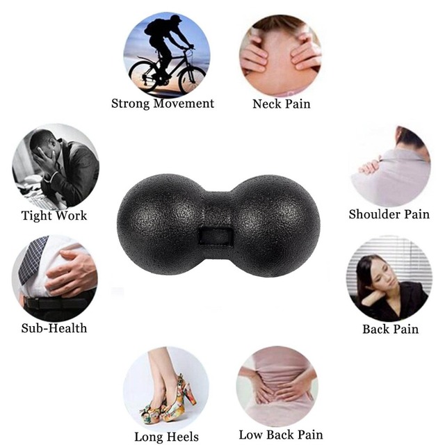 EPP Myofascial Release orzechowa piłka do masażu i fitnessu z podwójnym Roller Trigger Point Therapy - Piłki fitness - Wianko - 4
