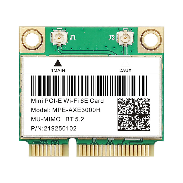 Karta sieciowa WiFi 6E Mini PCIe AX210 Tri-band 5374 mb/s z anteną 2.4G/5G/6G 802.11ax MU-MIMO BT5.2 Win 10 - Wianko - 6