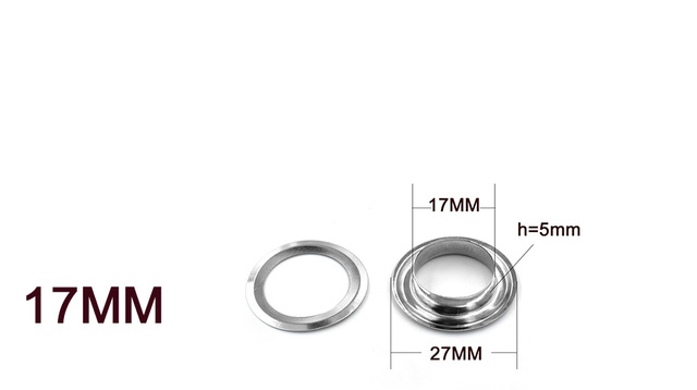 Guziki z metalową dziurką o średnicy wewnętrznej 17mm-20mm (50 części/partia) - kukurydza, oczka, pierścienie, nit zatrzaskujący oczko - Wianko - 12