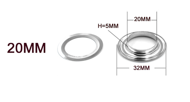 Guziki z metalową dziurką o średnicy wewnętrznej 17mm-20mm (50 części/partia) - kukurydza, oczka, pierścienie, nit zatrzaskujący oczko - Wianko - 14