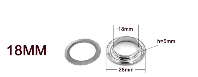Guziki z metalową dziurką o średnicy wewnętrznej 17mm-20mm (50 części/partia) - kukurydza, oczka, pierścienie, nit zatrzaskujący oczko - Wianko - 13