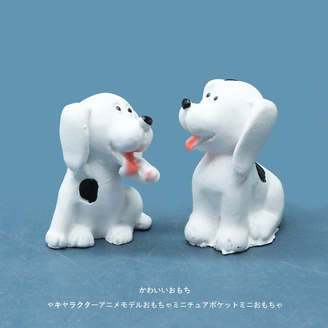 Dekoracja stołu samochodu - Symulacja Słodki Pies Spotty - Miniaturka Cute Puppy - Model Ozdoby z Kreskówki - Wianko - 8