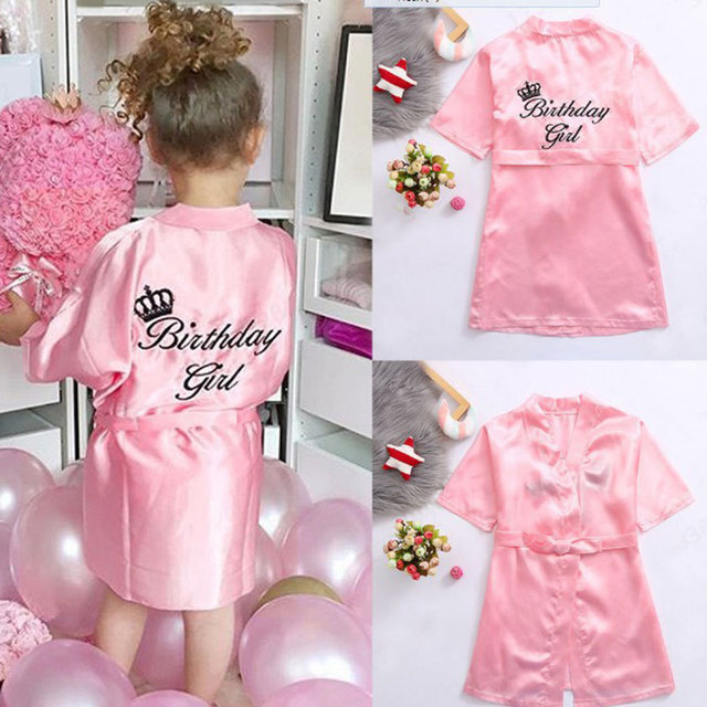 Dziewczęca piżama letnia z haftowanymi koronkami - 2021, w zestawie koszula nocna, szlafrok i usługi domowe, silkowa, dla wieku 2-6 lat - Wianko - 3