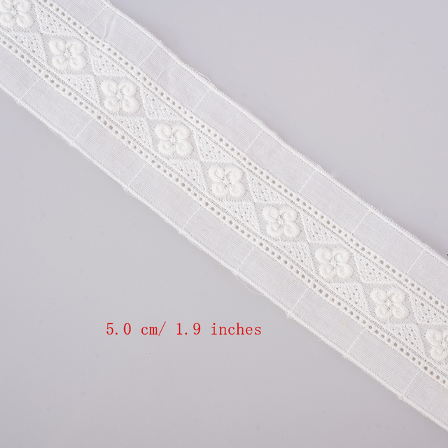 Wstążka z koronki do szycia Cusack 2,9 m, biała, haftowana, DIY, tkanina domowa - Wianko - 5