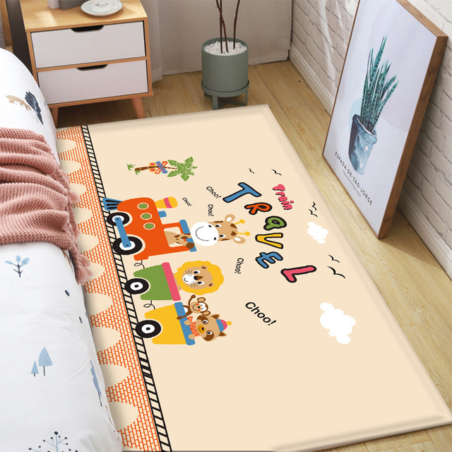 Antypoślizgowy dywan dla dzieci Alfombra Funny Animal Train z wzorem, idealny do zabawy i bezpieczny dla malucha - Wianko - 12